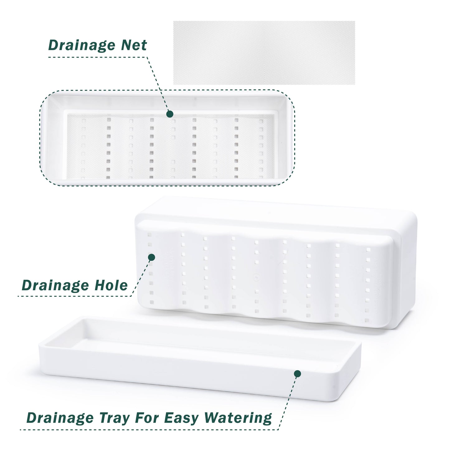 Uncompromising Plastic 12" Rectangle Herbs Planter