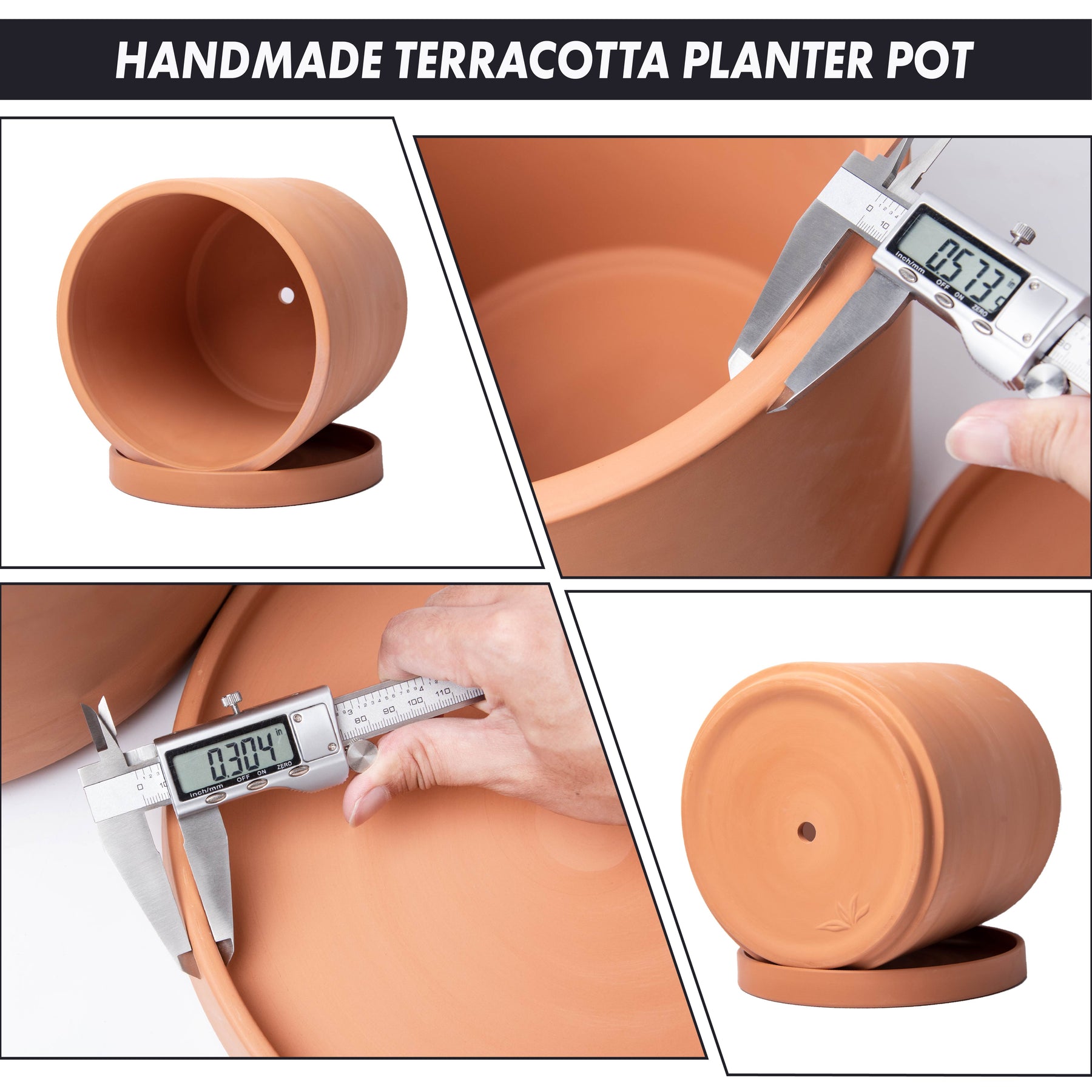 measuring a plant pot Natural Terracotta Material Plants Pot