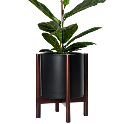 Plastic Planter with Wood Stand