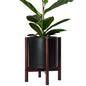 Plastic Planter with Wood Stand