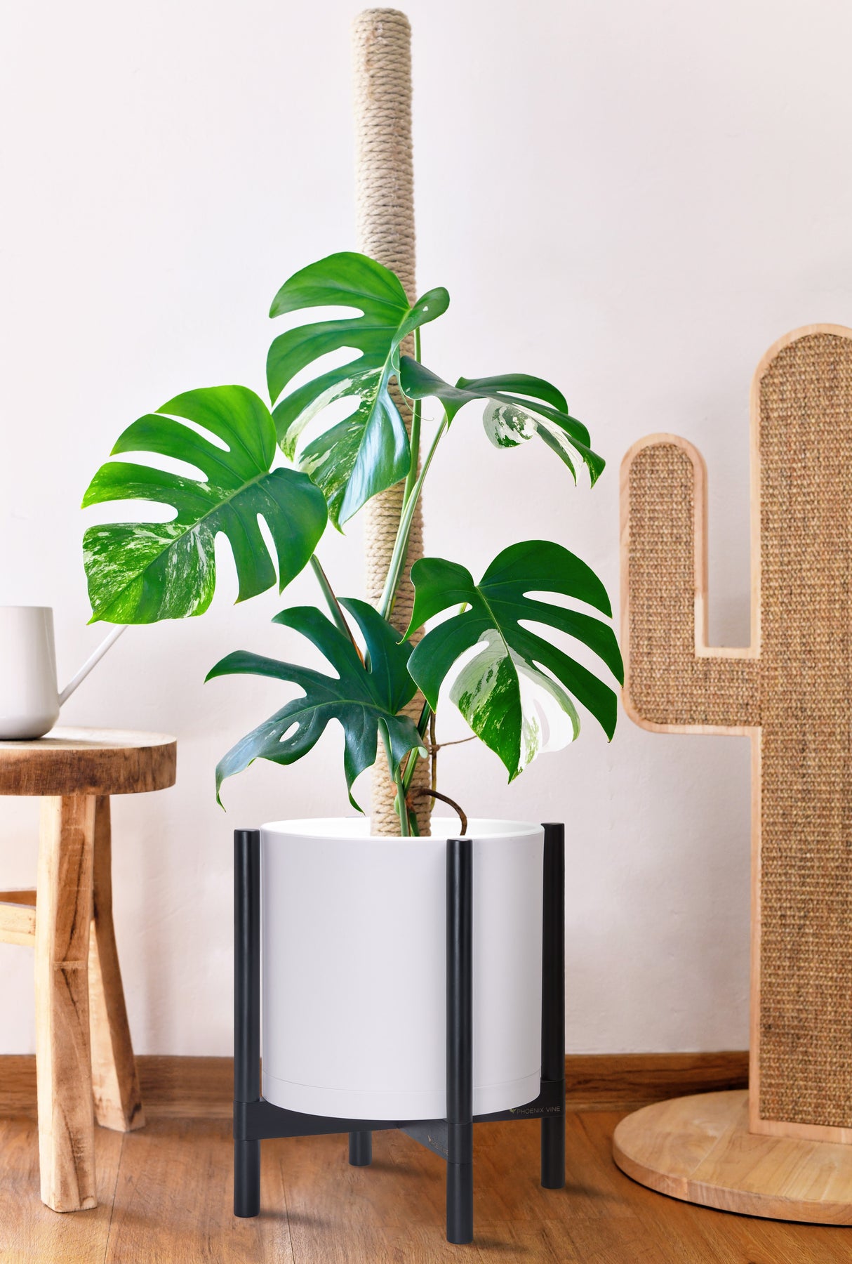 14 plastic planter 14" White Plastic Planter with Ebony Stand – D'VINE DEV