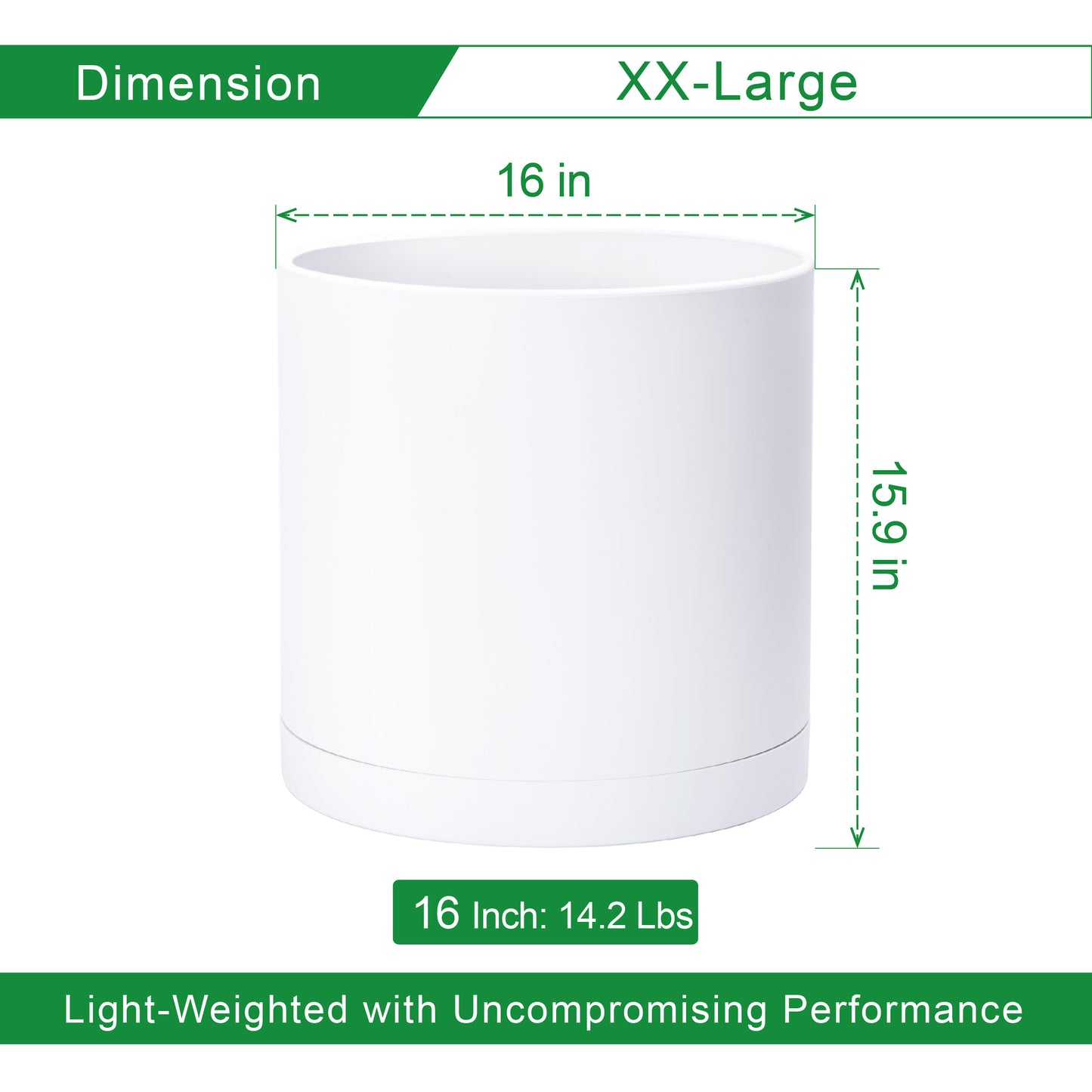 Uncompromising Plastic Plant Pot 8"/10"/12"/14"/16"