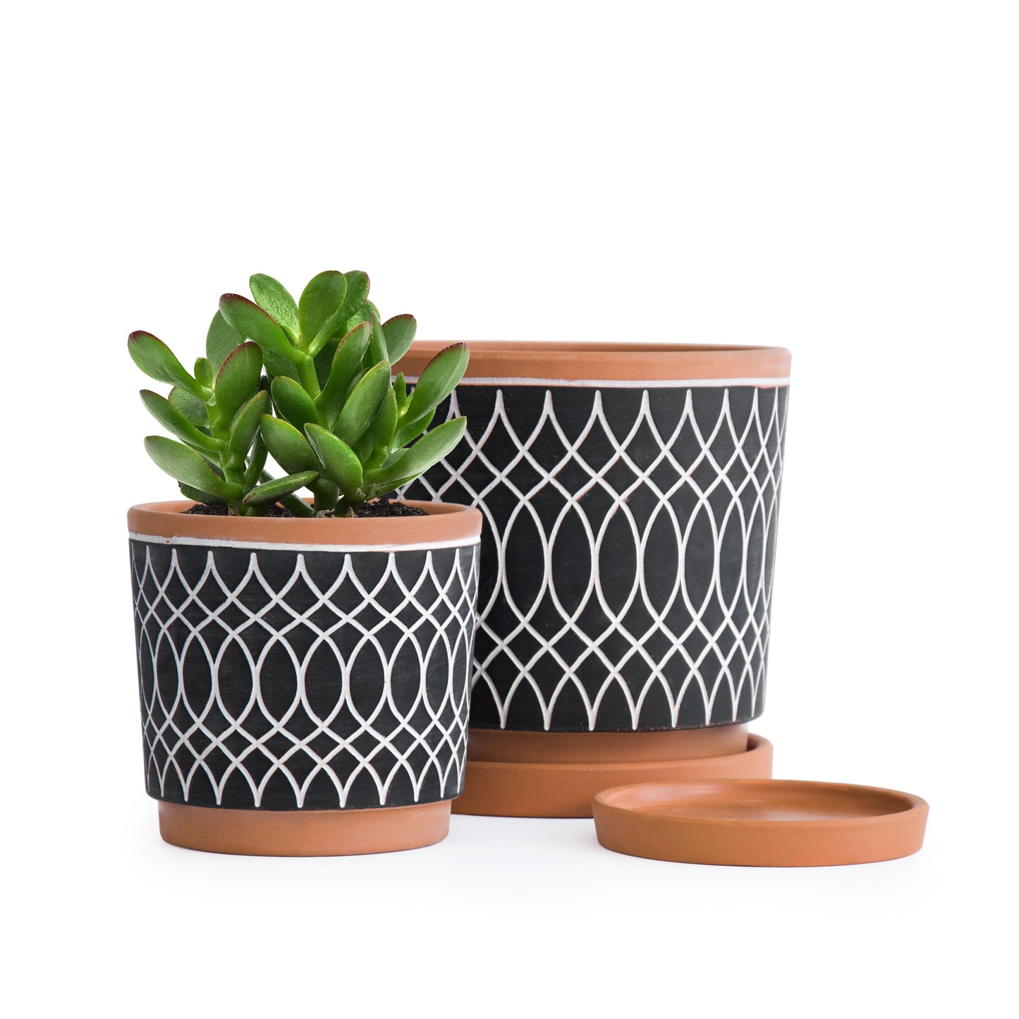 Design Clay Pot with Saucer, Style C