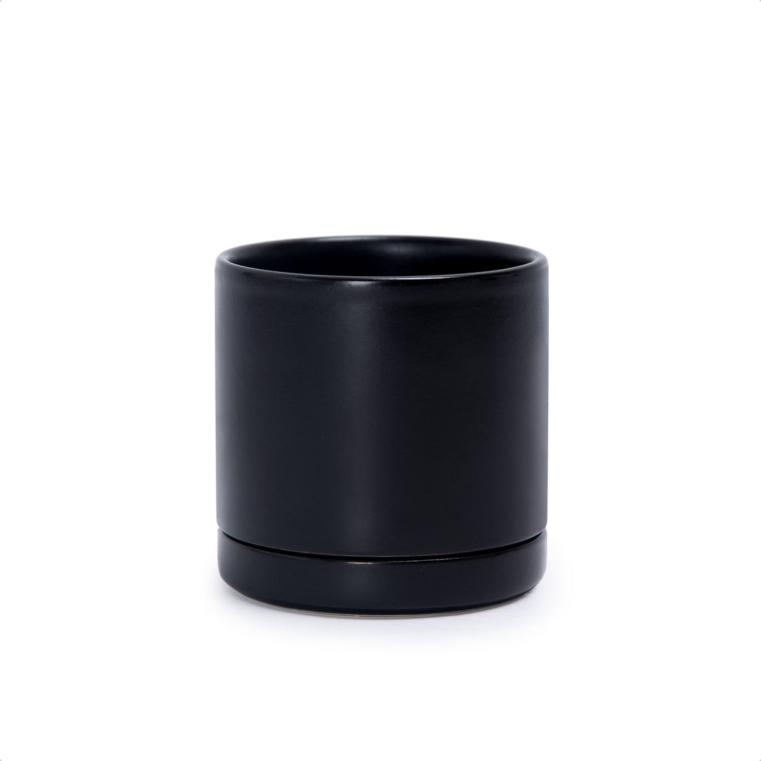 small black ceramic plant pot Cylindrical Ceramic Pot, 3.5", Black, 94-O – D'VINE DEV