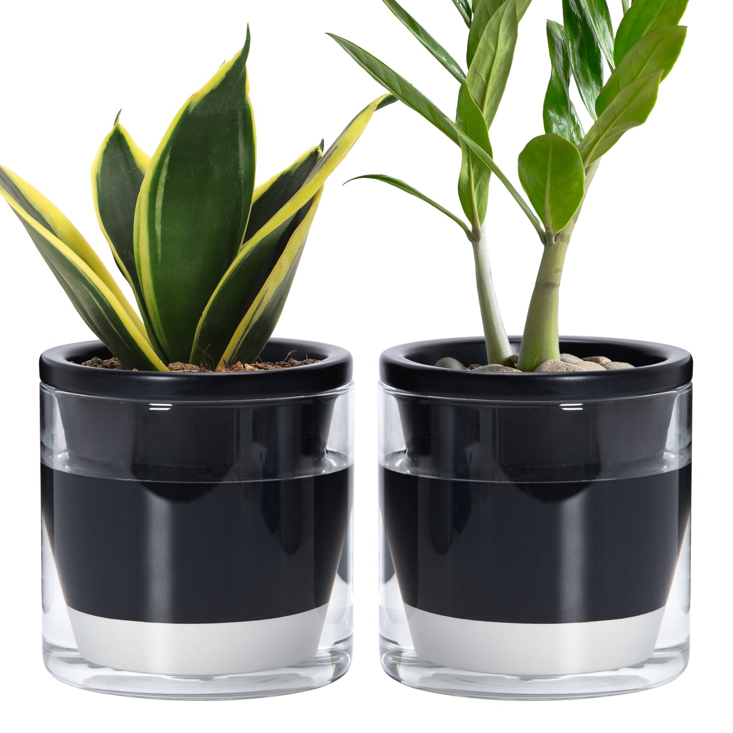 Self Watering Pot for Indoor Plants, Black, 374