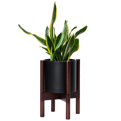 Plastic Planter with Wood Stand