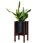 Plastic Planter with Wood Stand