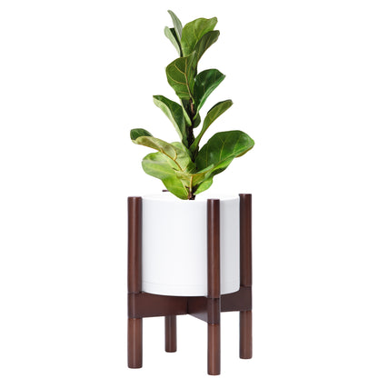 Plastic Planter with Wood Stand