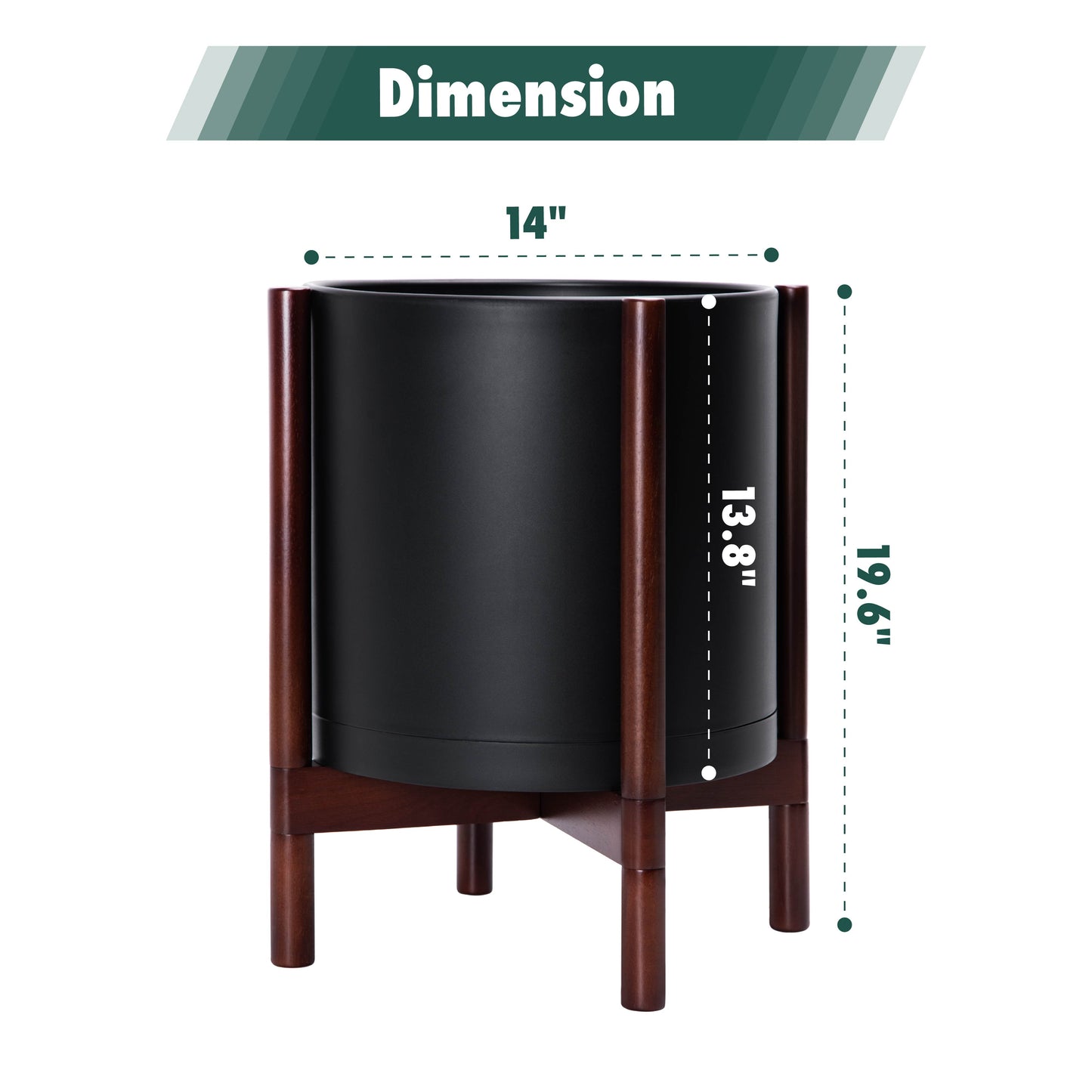 Plastic Planter with Wood Stand