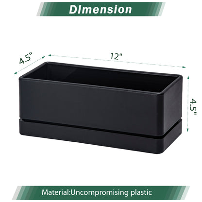 Uncompromising Plastic 12" Rectangle Herbs Planter