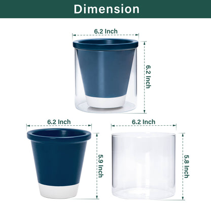 Self Watering Pot for Indoor Plants, Blue, 375