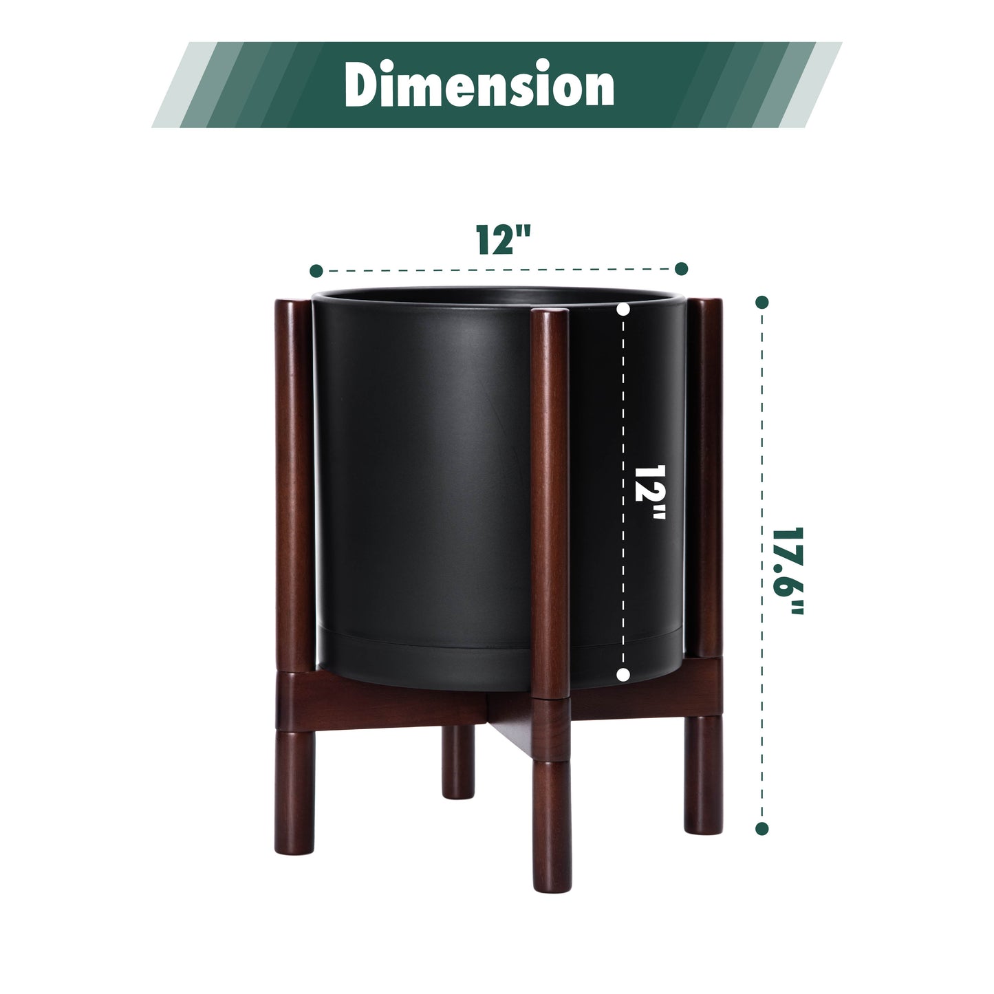 Plastic Planter with Wood Stand