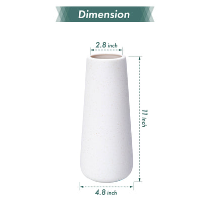 VS-Minimalist Design White/Black/Teal Vase, 8 Inch/ 11 Inch