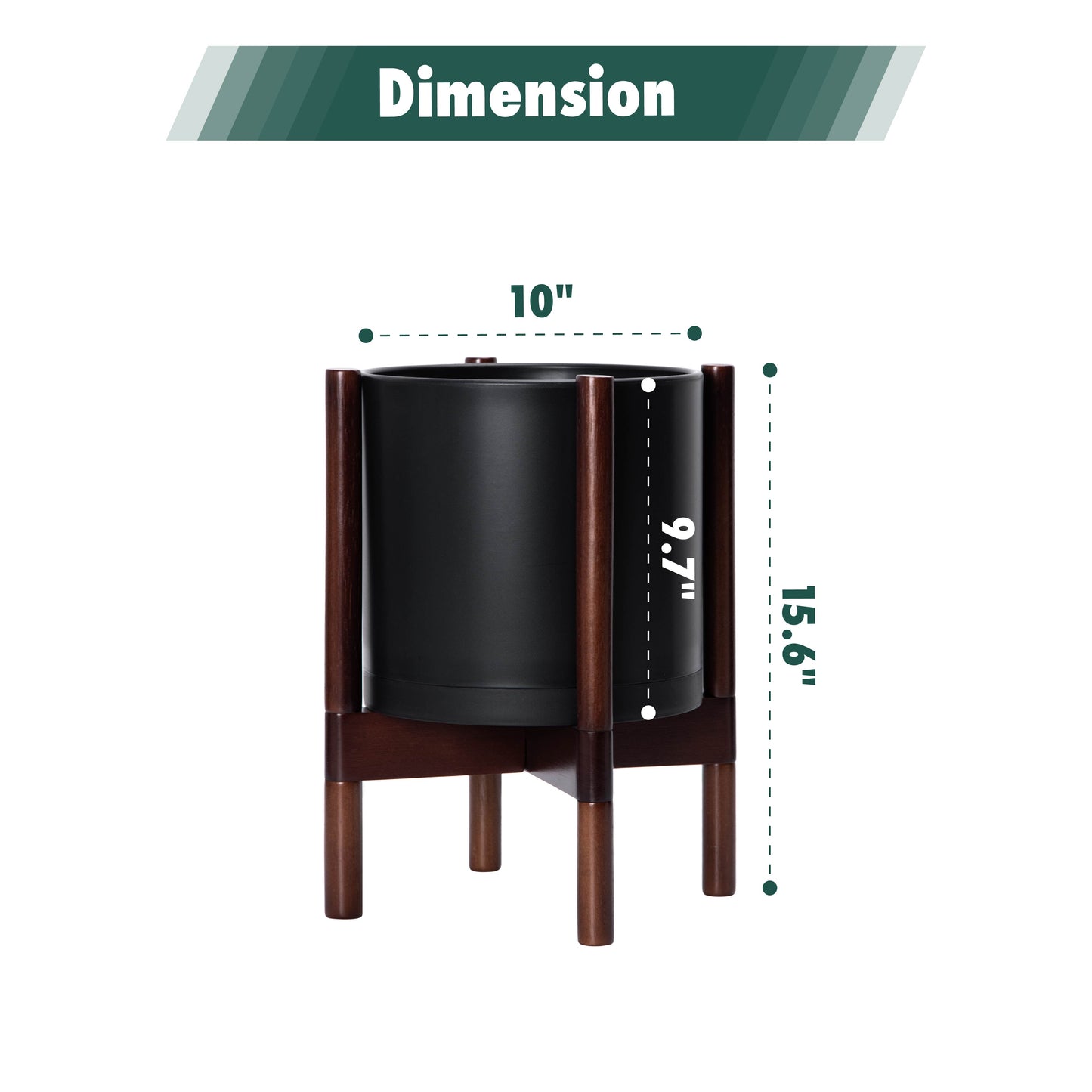 Plastic Planter with Wood Stand