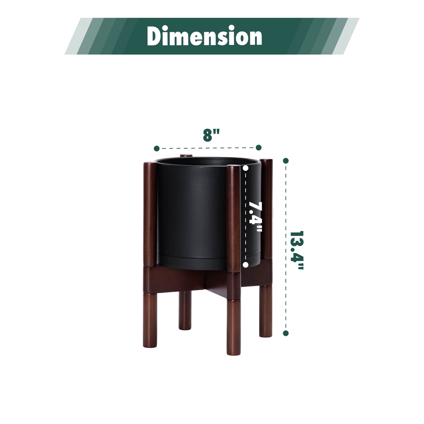 Plastic Planter with Wood Stand