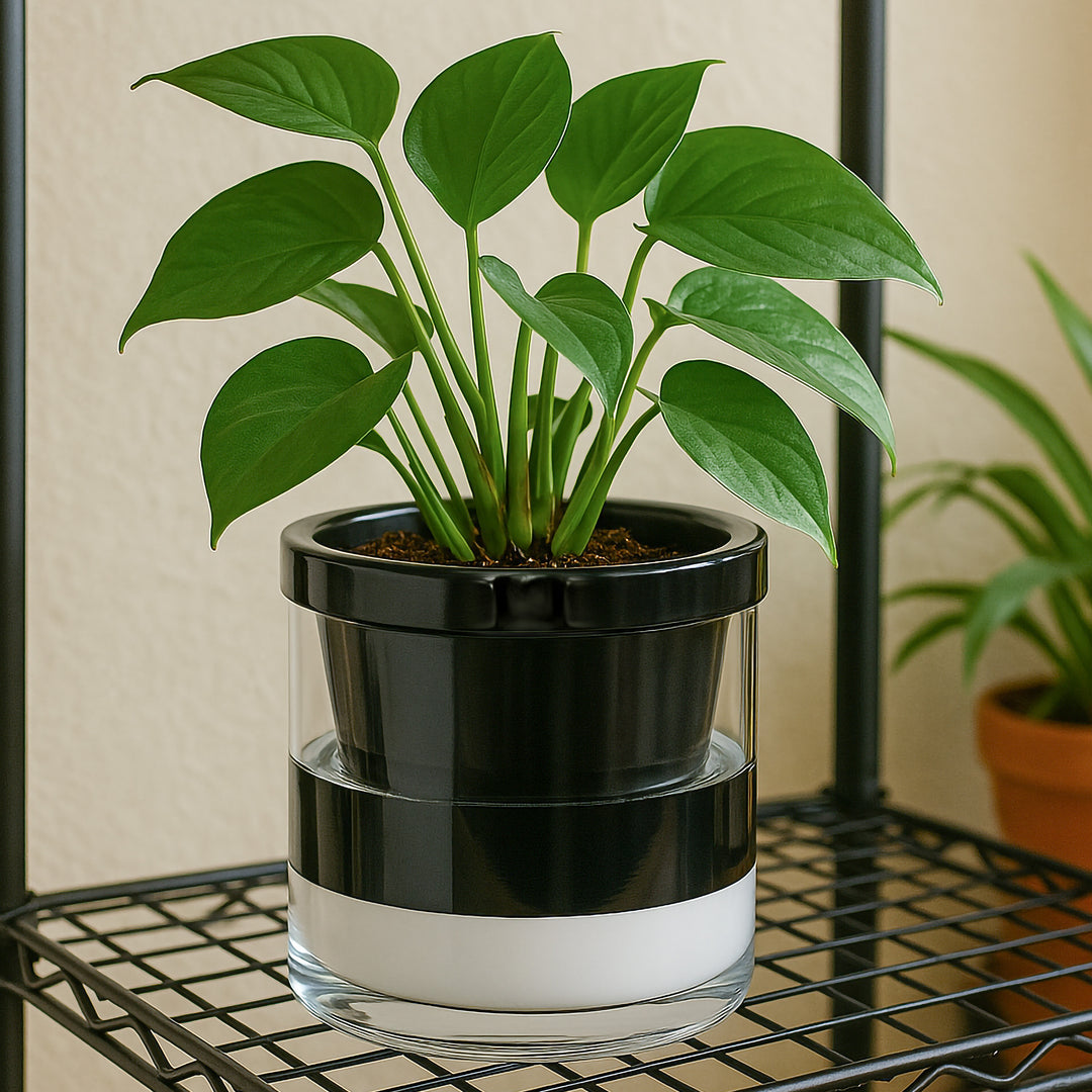 best self watering pots for indoor plants D'vine Dev Self Watering Pots, Terracotta Planter with Glass Cup – D'VINE  DEV