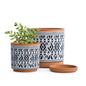 Diamond Design Planter Pots with Saucer