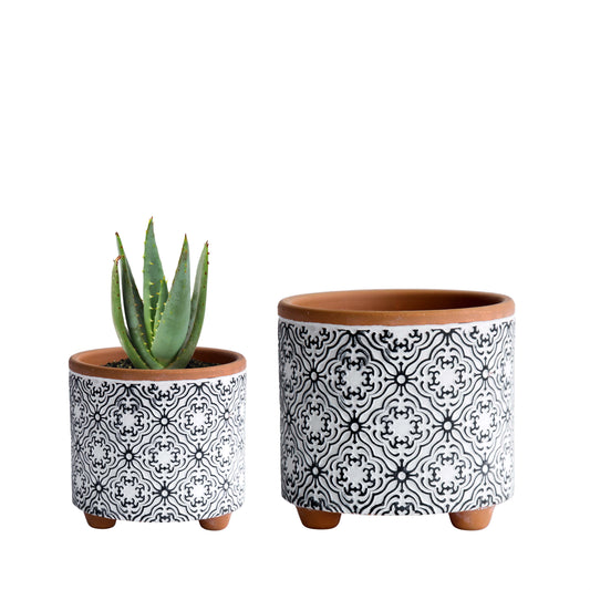 Set of 2 Vintage Design Planter Pots