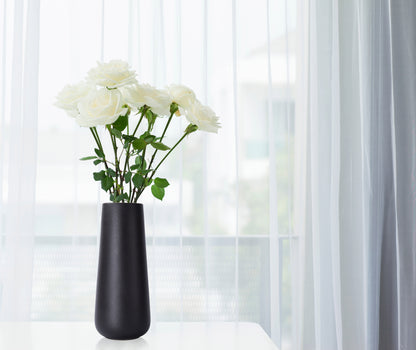 VS-Minimalist Design White/Black/Teal Vase, 8 Inch/ 11 Inch